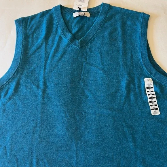 Turnbury Sweater Vest Wool Dark Turquoise Vest New - Picture 5 of 10